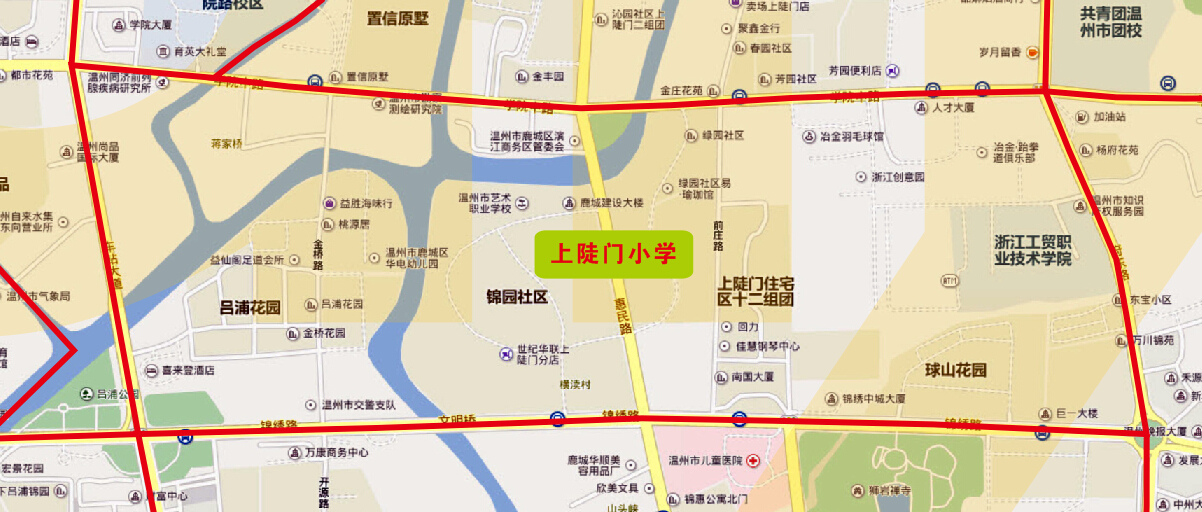 温州鹿城区小学学区划分示意图